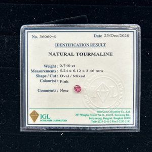 Natural Mozambique Tourmaline - IGL Certified 0.740 Carat Oval Pink Gemstone